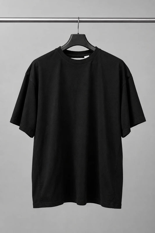 Men Down Shoulder Black Shirt