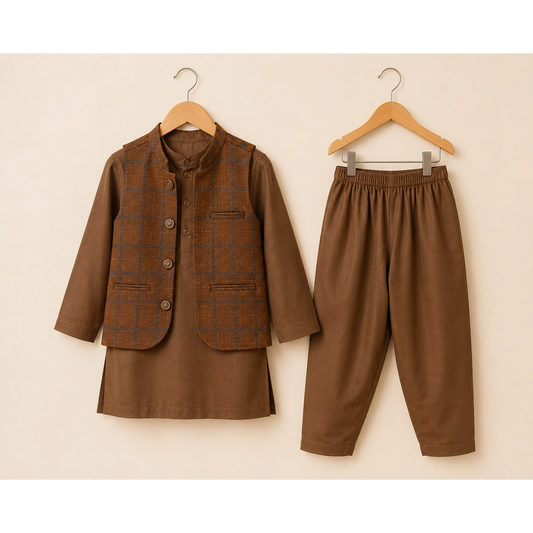 Boys Traditional Shalwar Kameez with Waistcoat