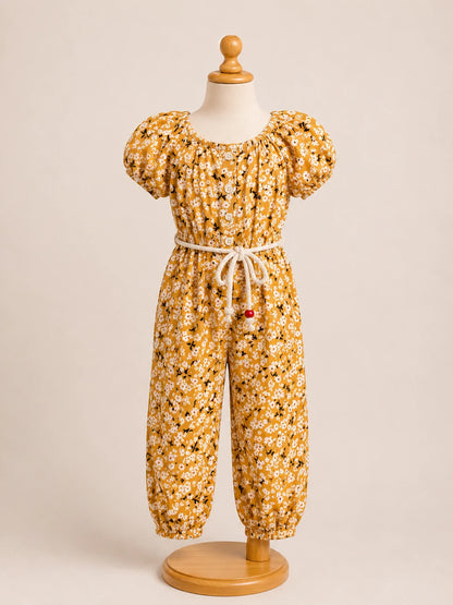 Girls Floral Jumpsuit