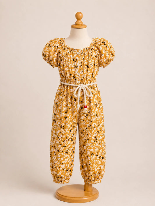 Girls Floral Jumpsuit