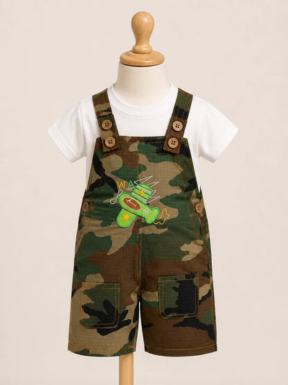 Kids Camouflage Dungaree