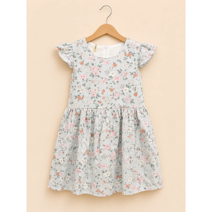 Girls Floral Printed Summer Frock