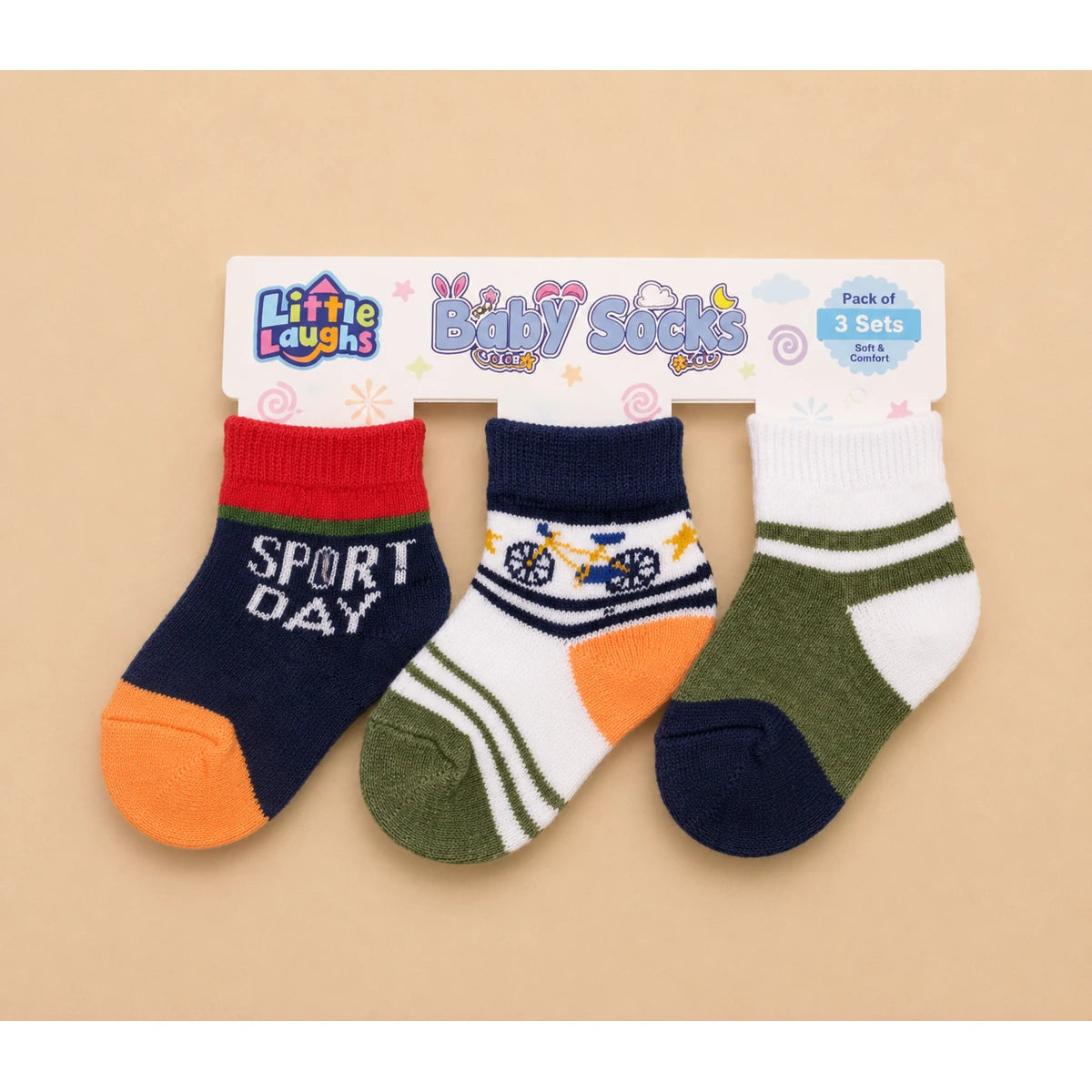 Baby Socks Pack – Soft Comfortable 3 Pair Set