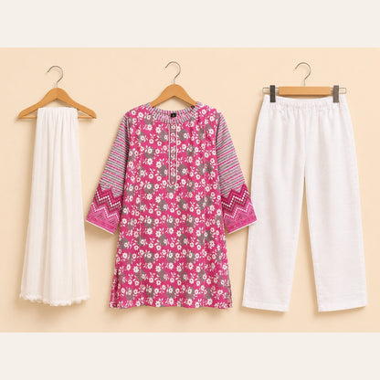 Pink Floral Gir Traditional 2 Piece Set