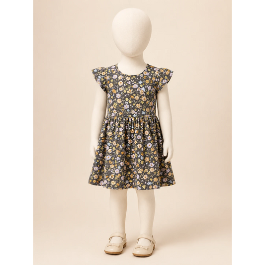 Girls Floral Printed Summer Frock