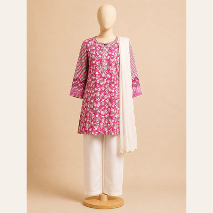 Pink Floral Gir Traditional 2 Piece Set