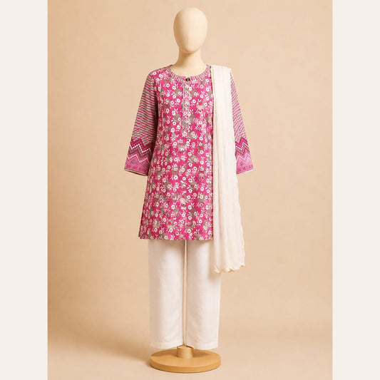 Pink Floral Gir Traditional 2 Piece Set