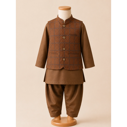 Boys Traditional Shalwar Kameez with Waistcoat