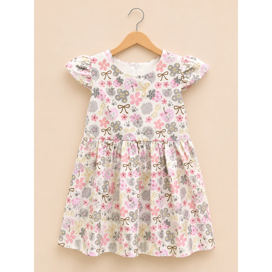 Girls Floral Printed Summer Frock