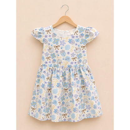 Girls Floral Printed Summer Frock